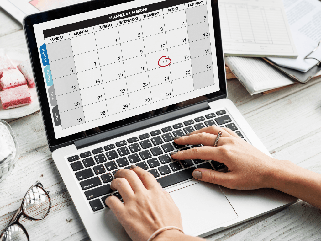 scheduling appointment in laptop